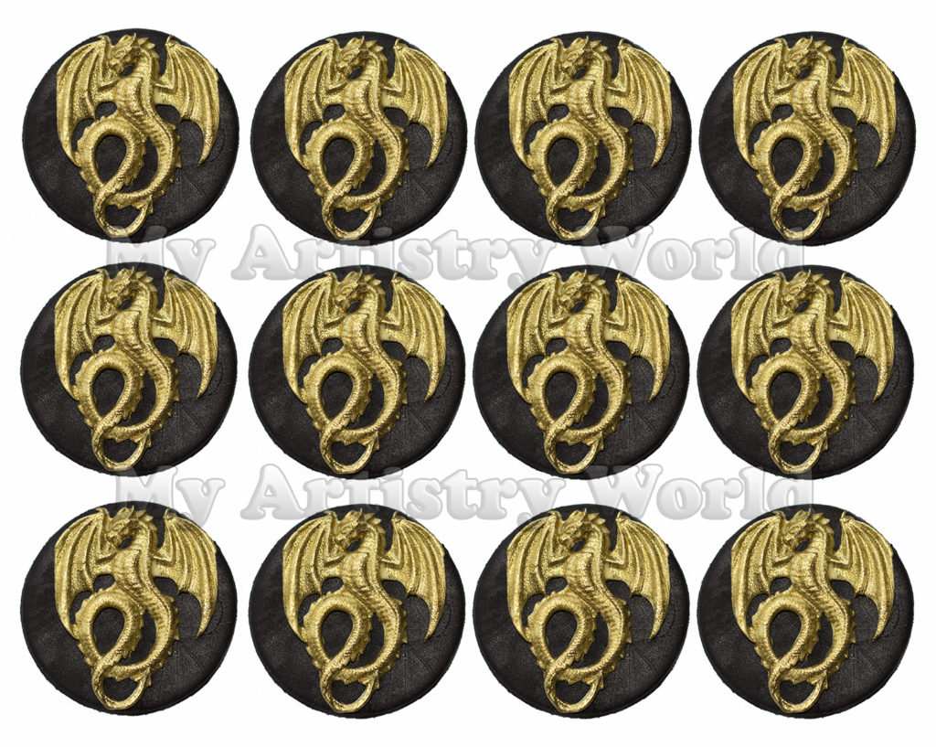 Gold Dragons Cupcake Toppers My Artistry World