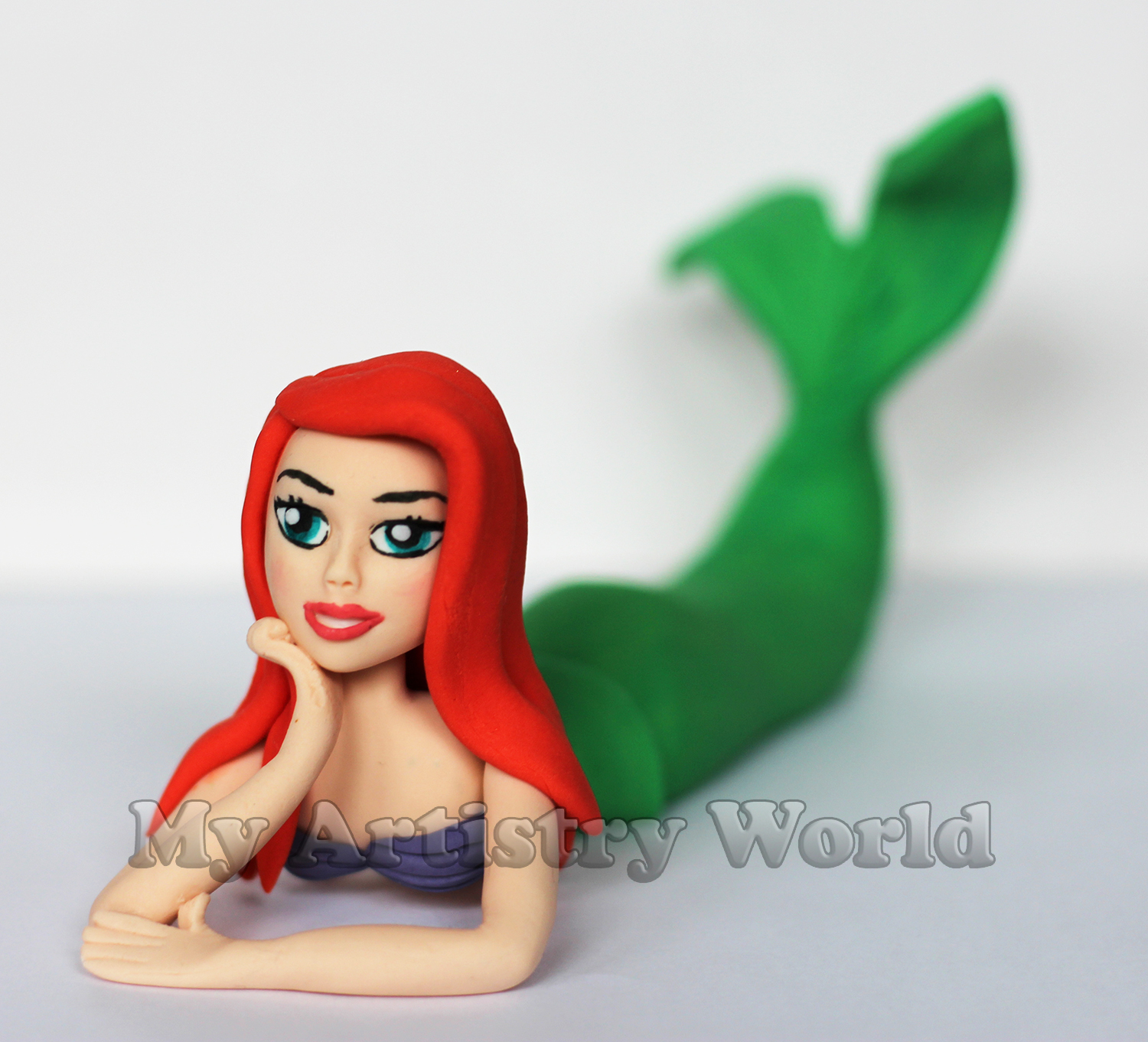 mermaid figurine cake topper