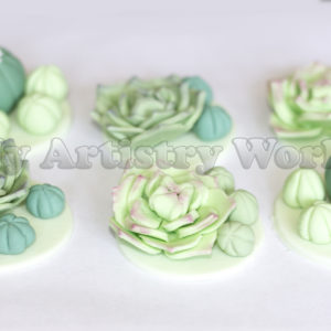 Succulent cupcake toppers