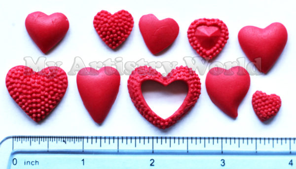 Edible hearts cupcake toppers