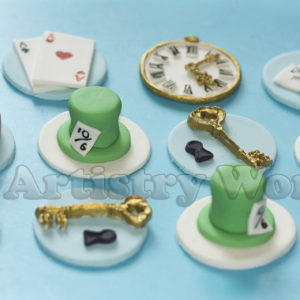 Alice in Wonderland themed cupcake toppers