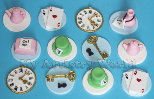 Alice in Wonderland cupcake toppers