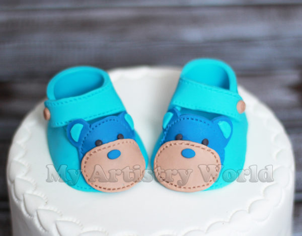 Baby shoes cake toppers