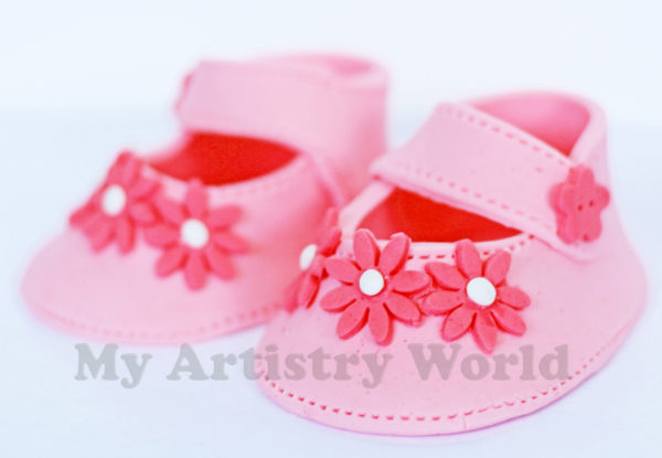 Baby shoes cake toppers