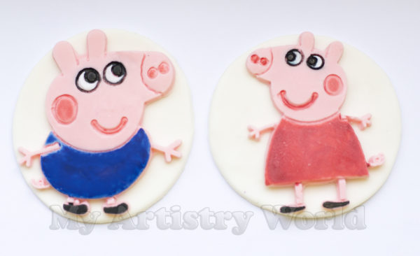 Peppa Pig themed cupcake toppers