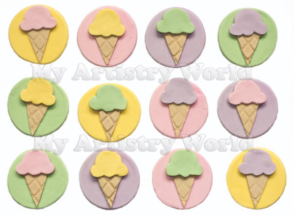 Ice Cream Cone cupcake toppers