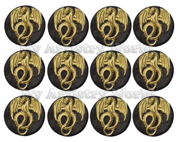 Gold dragon cupcake toppers