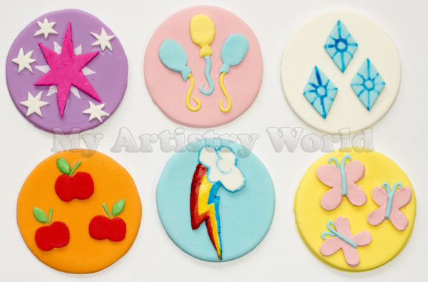 Cutie marks cupcake toppers