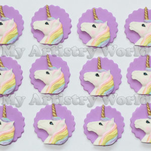 Unicorn cupcake toppers