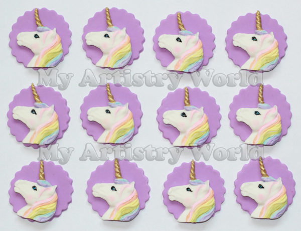 Unicorn cupcake toppers