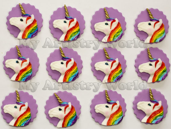 Unicorn cupcake toppers