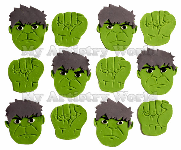 Incredible Hulk cupcake toppers