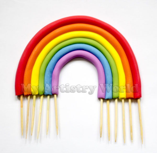 Rainbow cake topper