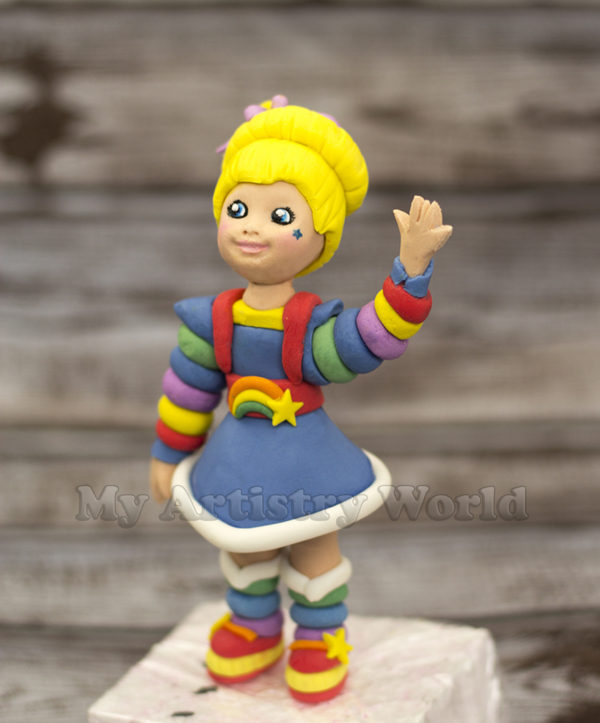 Rainbow Brite cake topper