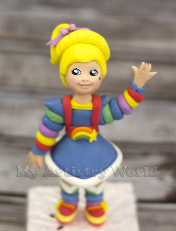 Rainbow Brite cake topper