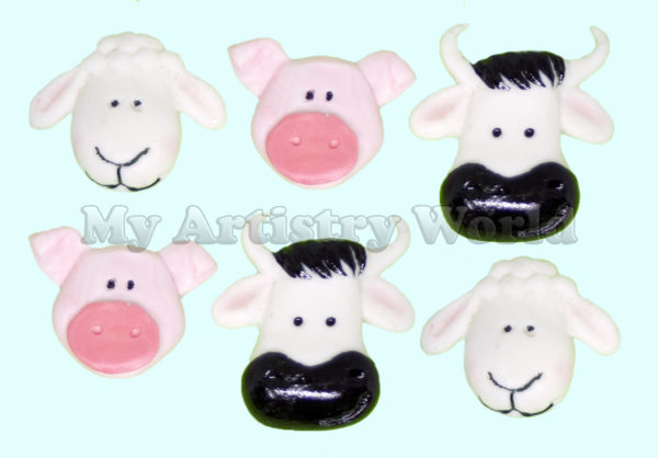 Farm animals cupcake toppers