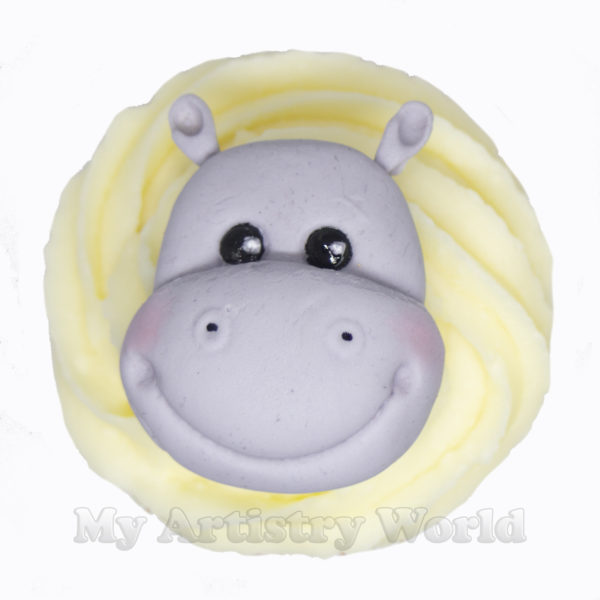 Hippo cupcake toppers