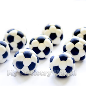 Soccer ball cupcake toppers