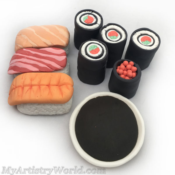 Sushi cake toppers set