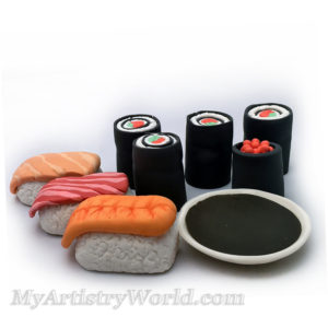 Sushi cake toppers set