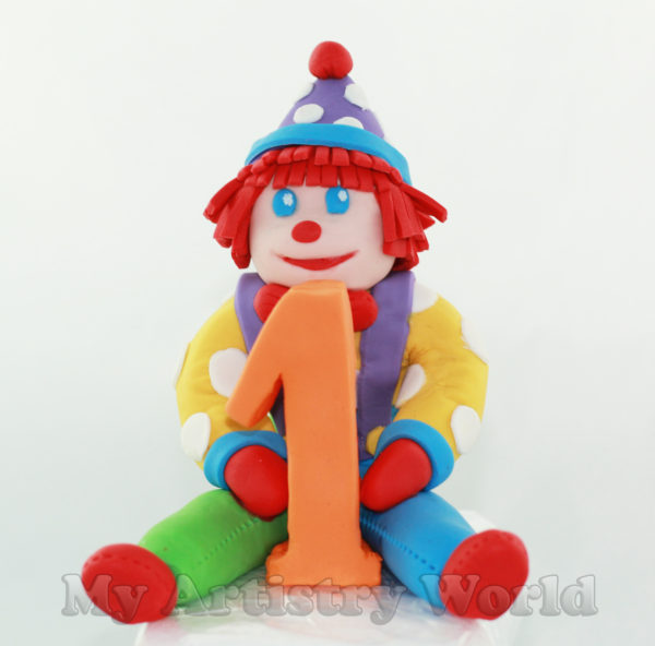 Plush Clown cake topper