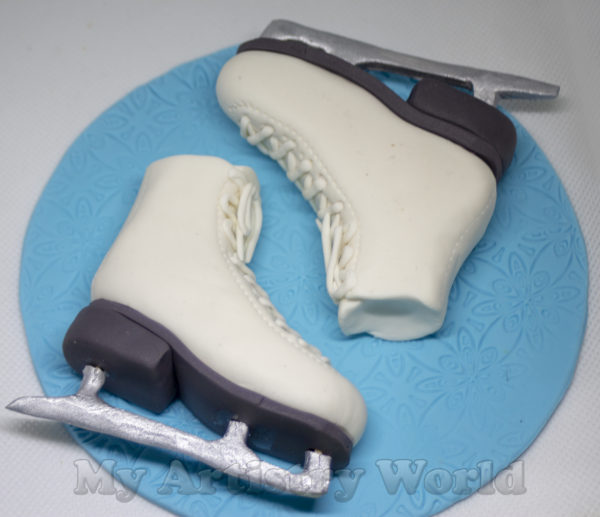 Ice skates cake topper