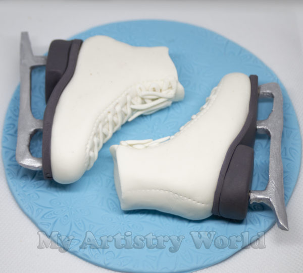 Ice skates cake topper