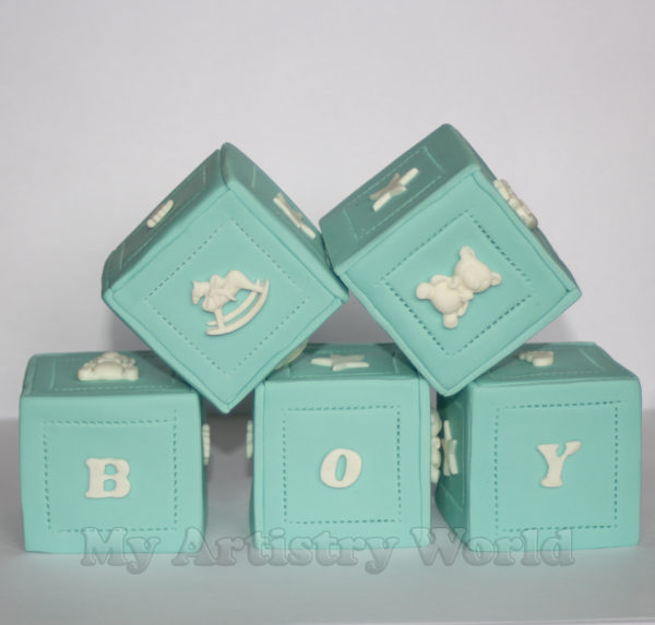 Cubes cake toppers