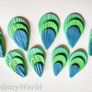 Fondant peacock feathers