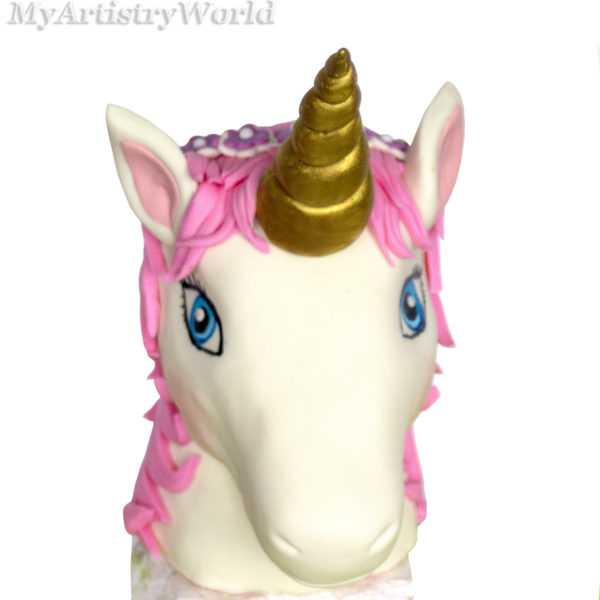 unicorn head cake topper