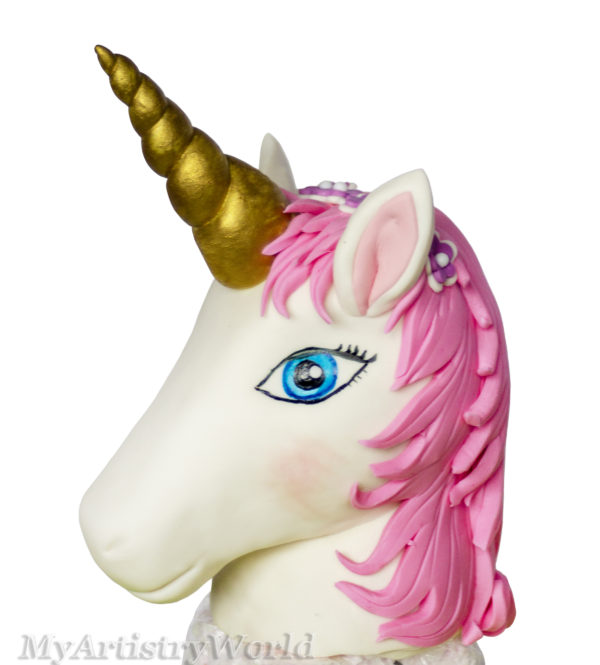 unicorn head cake topper