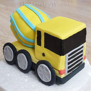 Cement mixer truck cake topper