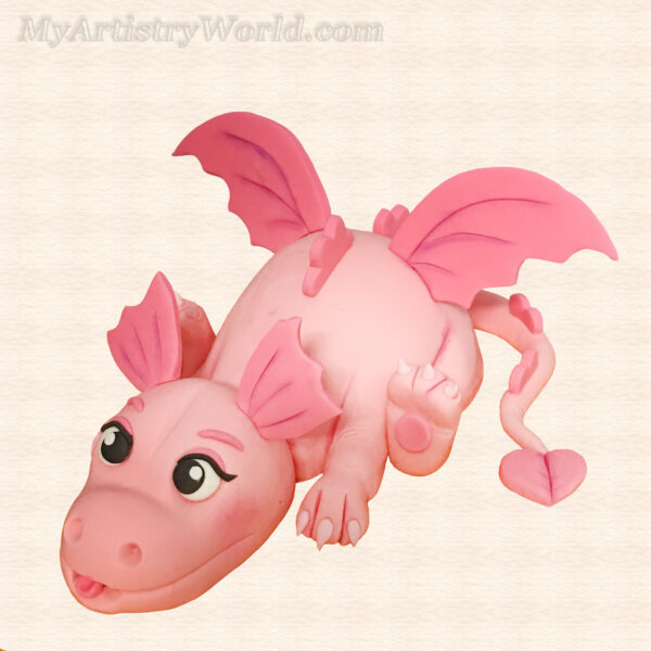 Pink Dragon cake topper