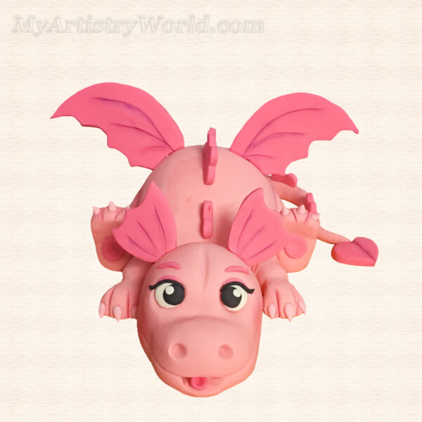 Pink Dragon cake topper