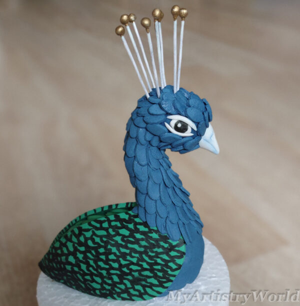 Peacock cake topper