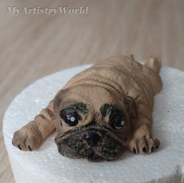 Pug cake topper