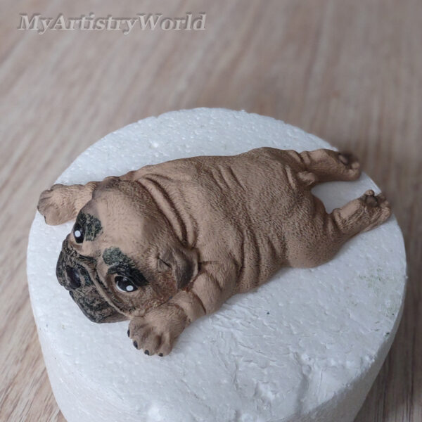 Pug cake topper