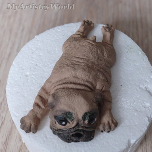 Pug cake topper