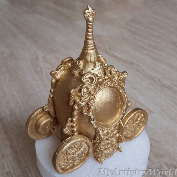 Gold Princess Carriage Cake Topper