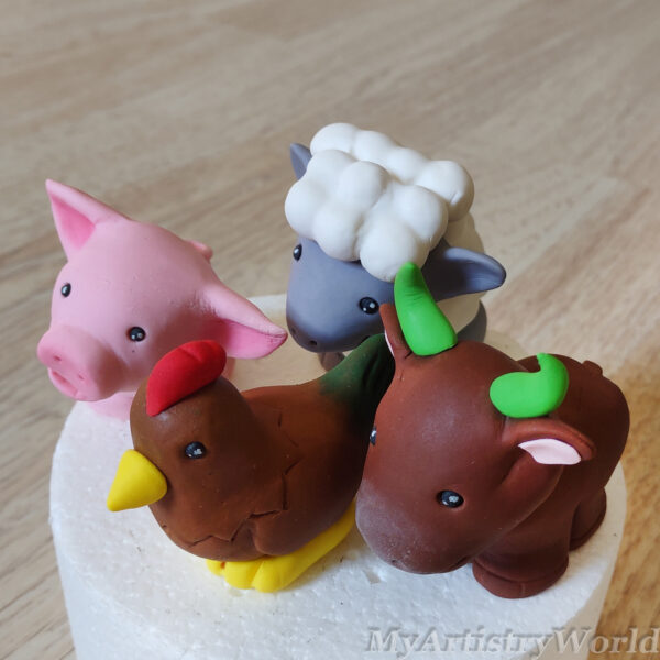 Farm Animals cake toppers