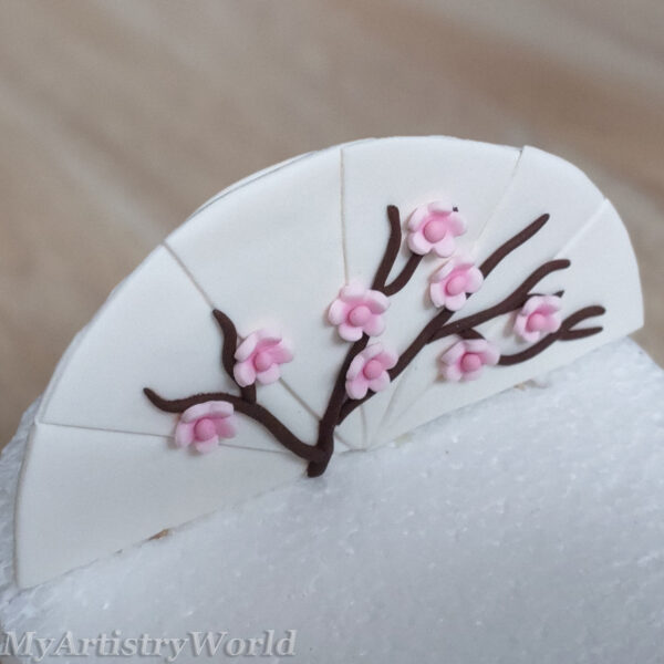 Japanese style Fan cake topper