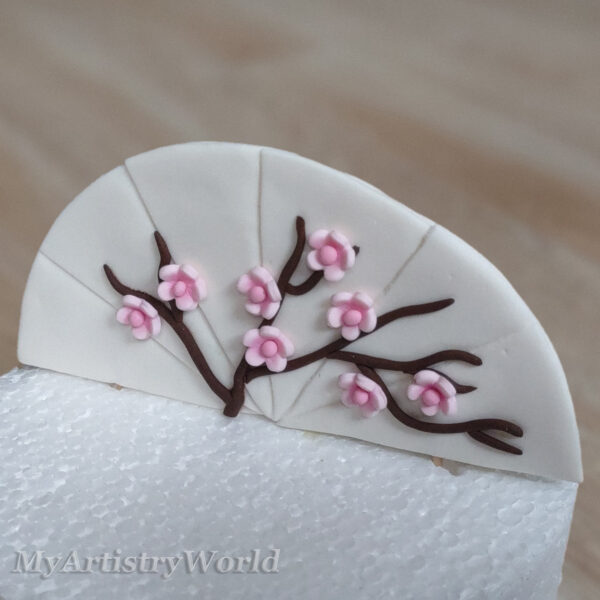 Japanese style Fan cake topper