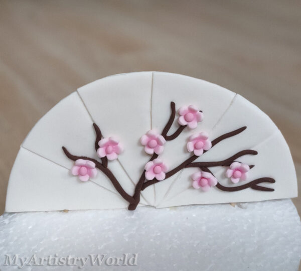 Japanese style Fan cake topper