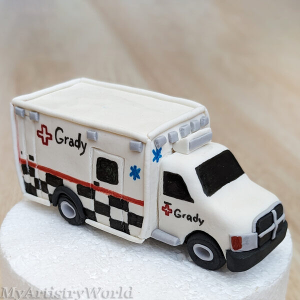 Ambulance Truck cake topper