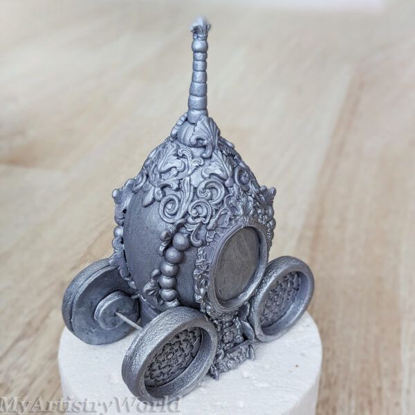 Silver Princess Carriage Cake Topper